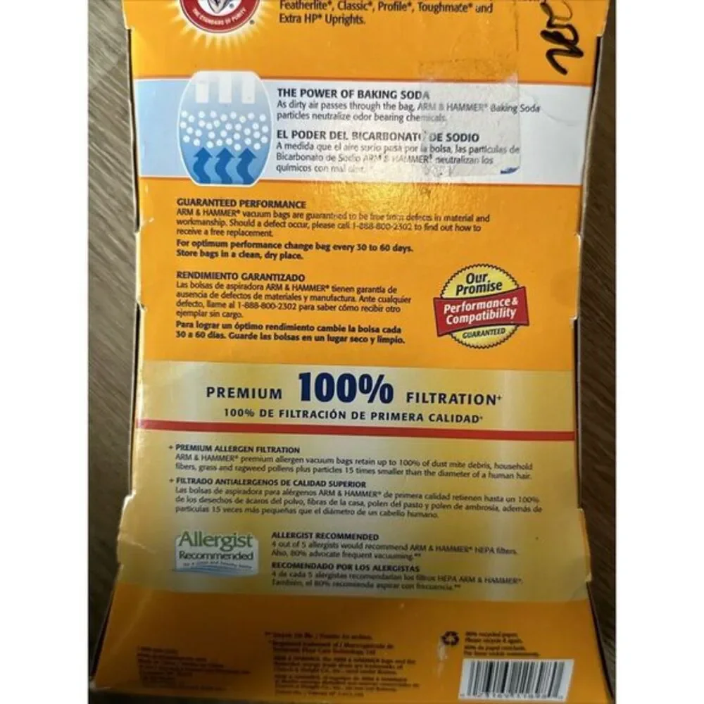Dirt Devil D Arm & Hammer Odor‎ Eliminating Vacuum Bags - 3 BAGS 62594F